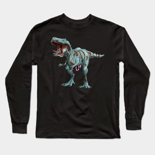 Dinosaur T Rex Zombie Saurus Funny Halloween Dino Long Sleeve T-Shirt